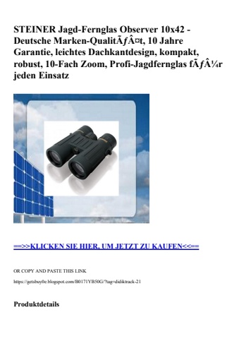 5636 steiner jagd-fernglas observer 10x42 - deutsche marken-qualitãƒâ¤t  10 jahre garantie  leichtes dac