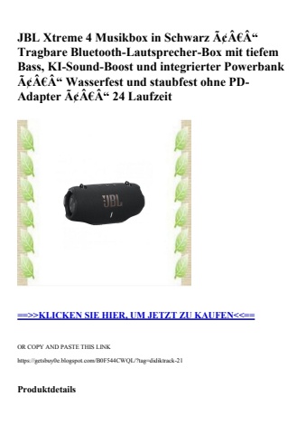 9936 jbl xtreme 4 musikbox in schwarz ã¢â€â“ tragbare bluetooth-lautsprecher-box mit tiefem bass  ki-sou