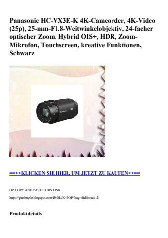 7252 panasonic hc-vx3e-k 4k-camcorder  4k-video  25p   25-mm-f1