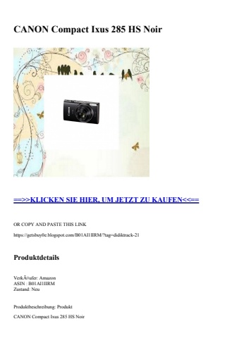 7929 canon compact ixus 285 hs noir