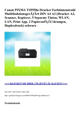 5181 canon pixma ts9550a drucker farbtintenstrahl multifunktionsgerãƒâ¤t din a4 a3  drucker a3  scanner