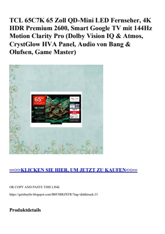 5923 tcl 65c7k 65 zoll qd-mini led fernseher  4k hdr premium 2600  smart google tv mit 144hz motion clar