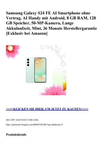 5799 samsung galaxy s24 fe ai smartphone ohne vertrag  ai handy mit android  8 gb ram  128 gb speicher