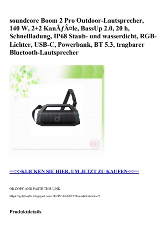 0124 soundcore boom 2 pro outdoor-lautsprecher  140 w  2 2 kanãƒâ¤le  bassup 2