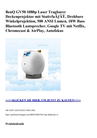 4176 benq gv50 1080p laser tragbarer deckenprojektor mit stativfuãƒâÿ  drehbare winkelprojektion  500 an