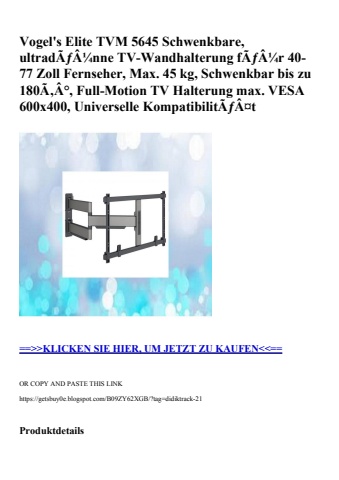 1223 vogel's elite tvm 5645 schwenkbare  ultradãƒâ¼nne tv-wandhalterung fãƒâ¼r 40-77 zoll fernseher  max