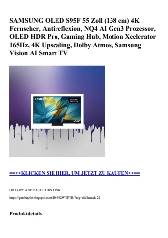 7049 samsung oled s95f 55 zoll  138 cm  4k fernseher  antireflexion  nq4 ai gen3 prozessor  oled hdr pro