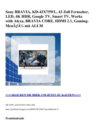 9564 sony bravia  kd-43x75wl  43 zoll fernseher  led  4k hdr  google tv  smart tv  works with alexa  bra