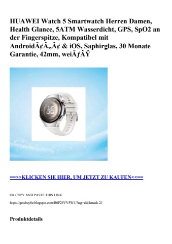 1101 huawei watch 5 smartwatch herren damen  health glance  5atm wasserdicht  gps  spo2 an der fingerspi