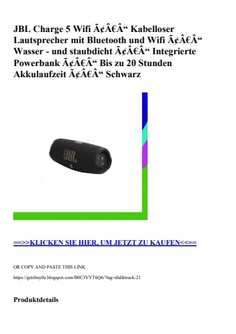 1658 jbl charge 5 wifi ã¢â€â“ kabelloser lautsprecher mit bluetooth und wifi ã¢â€â“ wasser - und staubdi