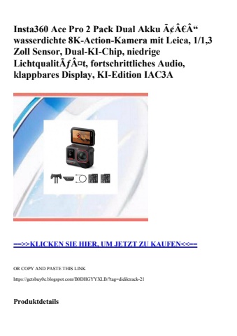 5440 insta360 ace pro 2 pack dual akku ã¢â€â“ wasserdichte 8k-action-kamera mit leica  1 1 3 zoll sensor