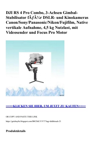 6774 dji rs 4 pro combo  3-achsen gimbal-stabilisator fãƒâ¼r dslr- und kinokameras canon sony panasonic