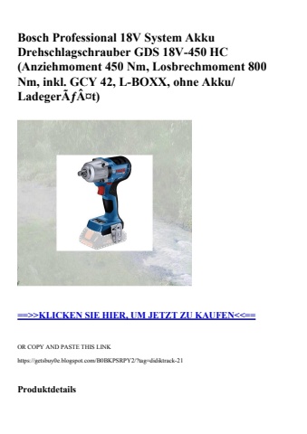 1600 bosch professional 18v system akku drehschlagschrauber gds 18v-450 hc  anziehmoment 450 nm  losbrec