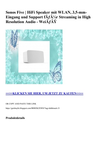 0348 sonos five   hifi speaker mit wlan  3 5-mm-eingang und support fãƒâ¼r streaming in high resolution