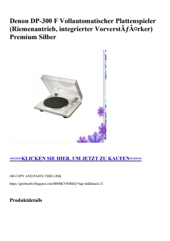 5670 denon dp-300 f vollautomatischer plattenspieler  riemenantrieb  integrierter vorverstãƒâ¤rker  prem