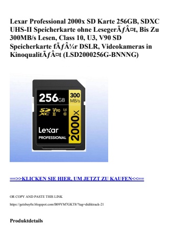 3826 lexar professional 2000x sd karte 256gb  sdxc uhs-ii speicherkarte ohne lesegerãƒâ¤t  bis zu 300mb