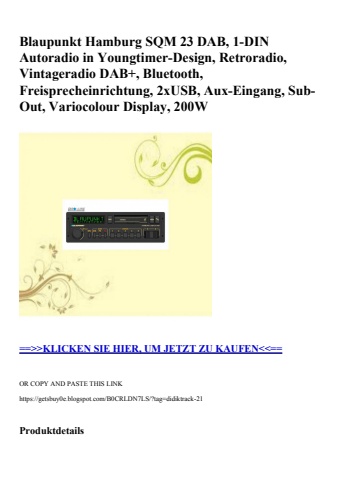 9900 blaupunkt hamburg sqm 23 dab  1-din autoradio in youngtimer-design  retroradio  vintageradio dab