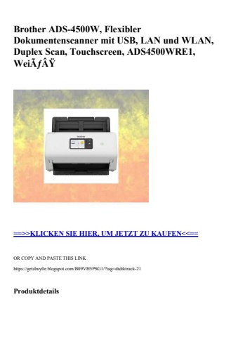 4936 brother ads-4500w  flexibler dokumentenscanner mit usb  lan und wlan  duplex scan  touchscreen  ads