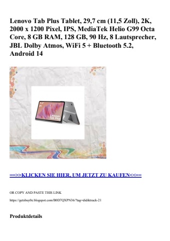 6043 lenovo tab plus tablet  29 7 cm  11 5 zoll   2k  2000 x 1200 pixel  ips  mediatek helio g99 octa co