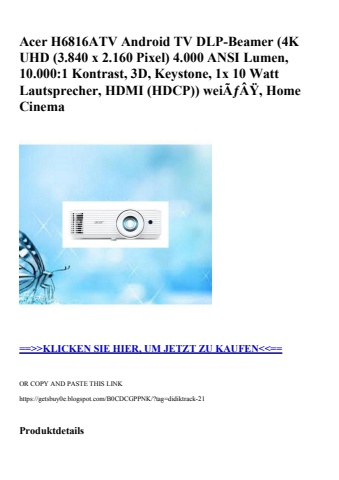 3653 acer h6816atv android tv dlp-beamer  4k uhd  3