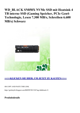 6517 wd_black sn850x nvme ssd mit heatsink 4 tb interne ssd  gaming speicher  pcie gen4-technologie  les