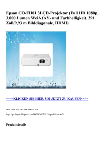 9252 epson co-fh01 3lcd-projektor  full hd 1080p  3