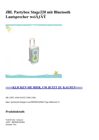 2701 jbl partybox stage320 mit bluetooth lautsprecher weiãƒâÿ