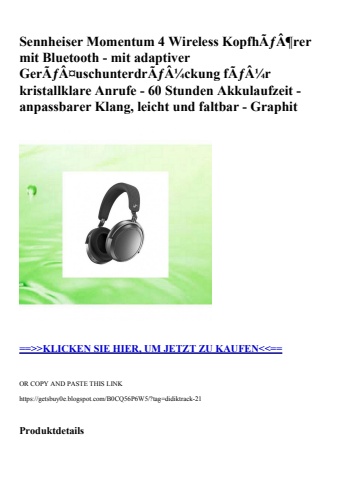0171 sennheiser momentum 4 wireless kopfhãƒâ¶rer mit bluetooth - mit adaptiver gerãƒâ¤uschunterdrãƒâ¼cku