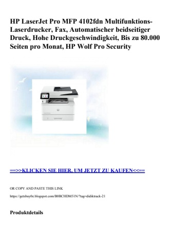 8439 hp laserjet pro mfp 4102fdn multifunktions-laserdrucker  fax  automatischer beidseitiger druck  hoh