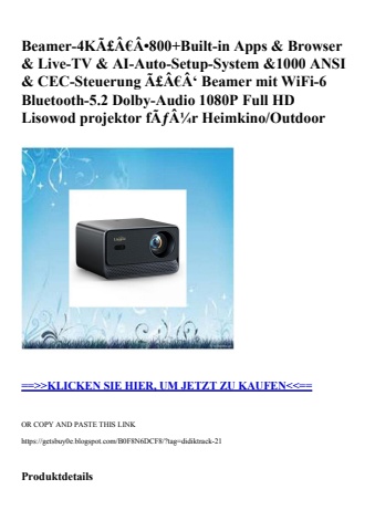 7770 beamer-4kã£â€â800 built-in apps   browser   live-tv   ai-auto-setup-system  1000 ansi   cec-steuer