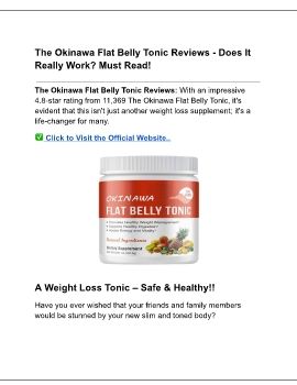 Okinawa Flat Belly Tonic Review - Does It Really Work? Must Read!