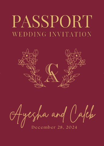 ayeshaxcaleb Passport Wedding Invitation