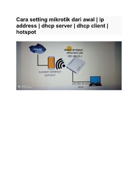 Cara setting DHCP Server Hotspot Client
