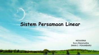 Materi Sistem Persamaan Linear