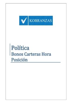 Politica de bonos carteras hora posicion - PROGRAMA INCENTIVOS