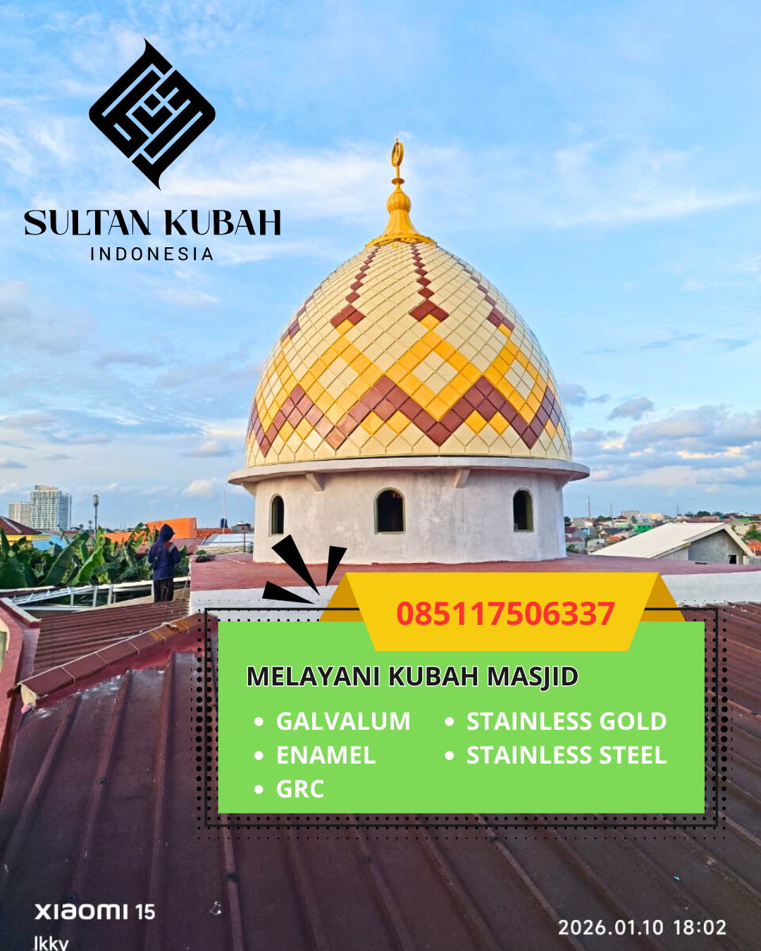 KUBAH MASJID HARGA TERJANGKAU DI KEC. PEKALONGAN SELATAN, KOTA PEKALONGAN (WA: 085117506337)