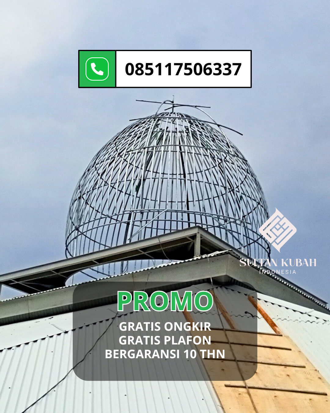 JUAL KUBAH MASJID TAHAN LAMA DI KEC. CIANJUR, KABUPATEN CIANJUR (WA: 085117506337)