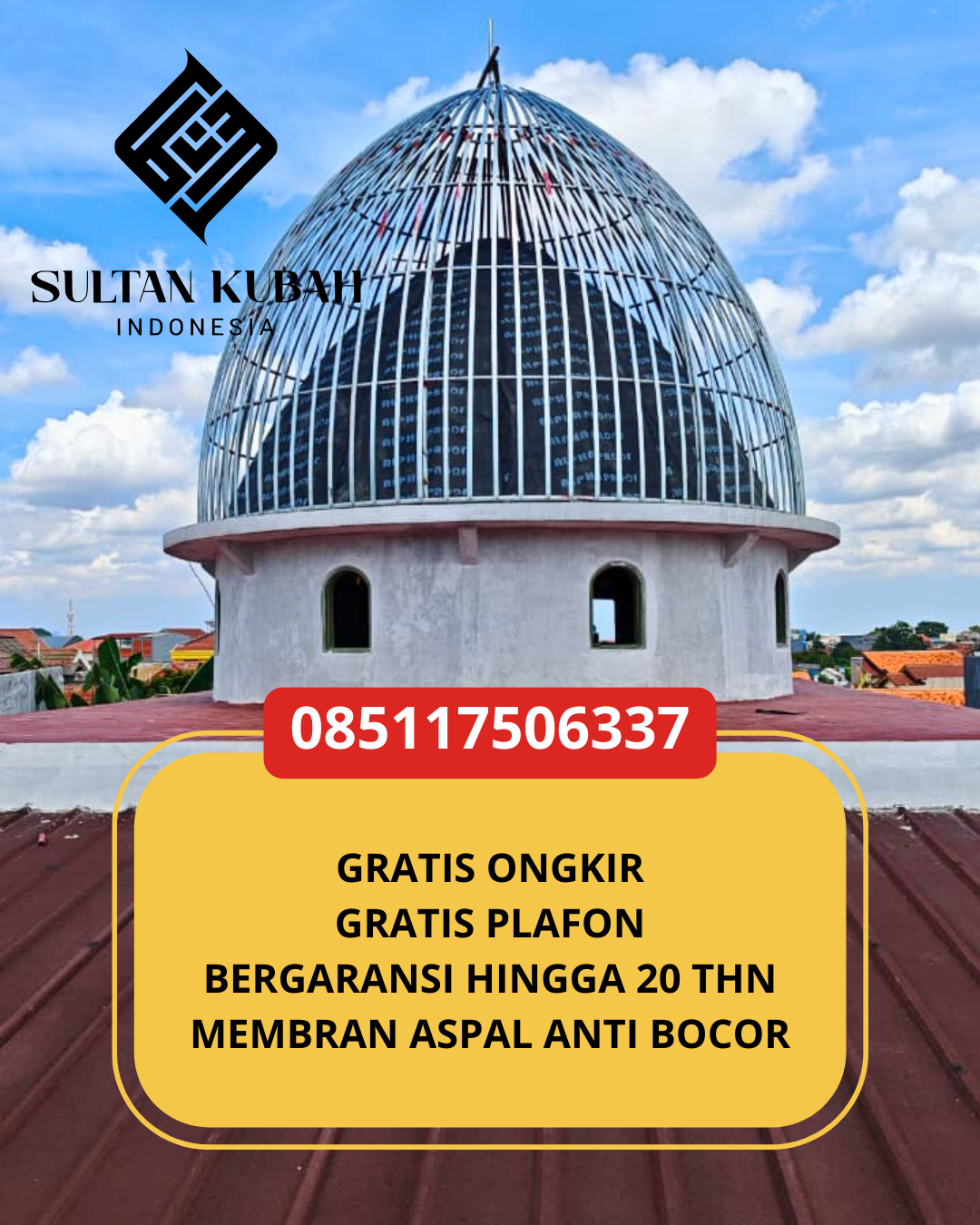 JUAL KUBAH MASJID TAHAN LAMA DI KEC. SLAWI, KAB. TEGAL (WA: 085117506337)