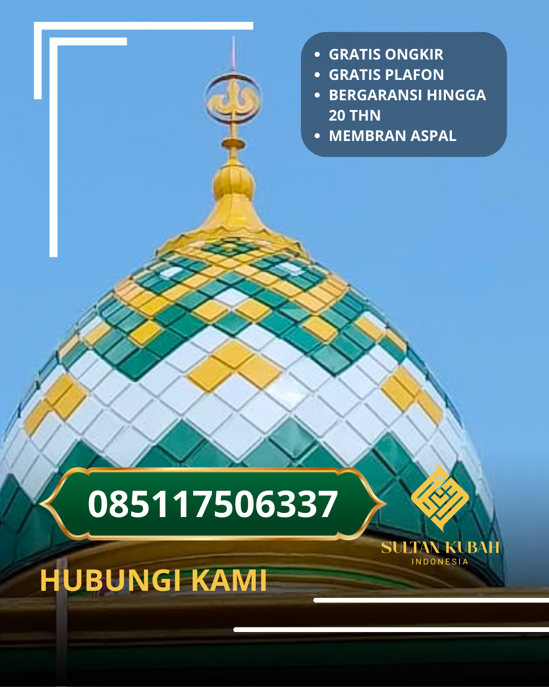 KUBAH MASJID DESAIN ELEGAN DI KEC SAMPANG, KAB SAMPANG, MADURA, JAWA TIMUR (WA: 085117506337)