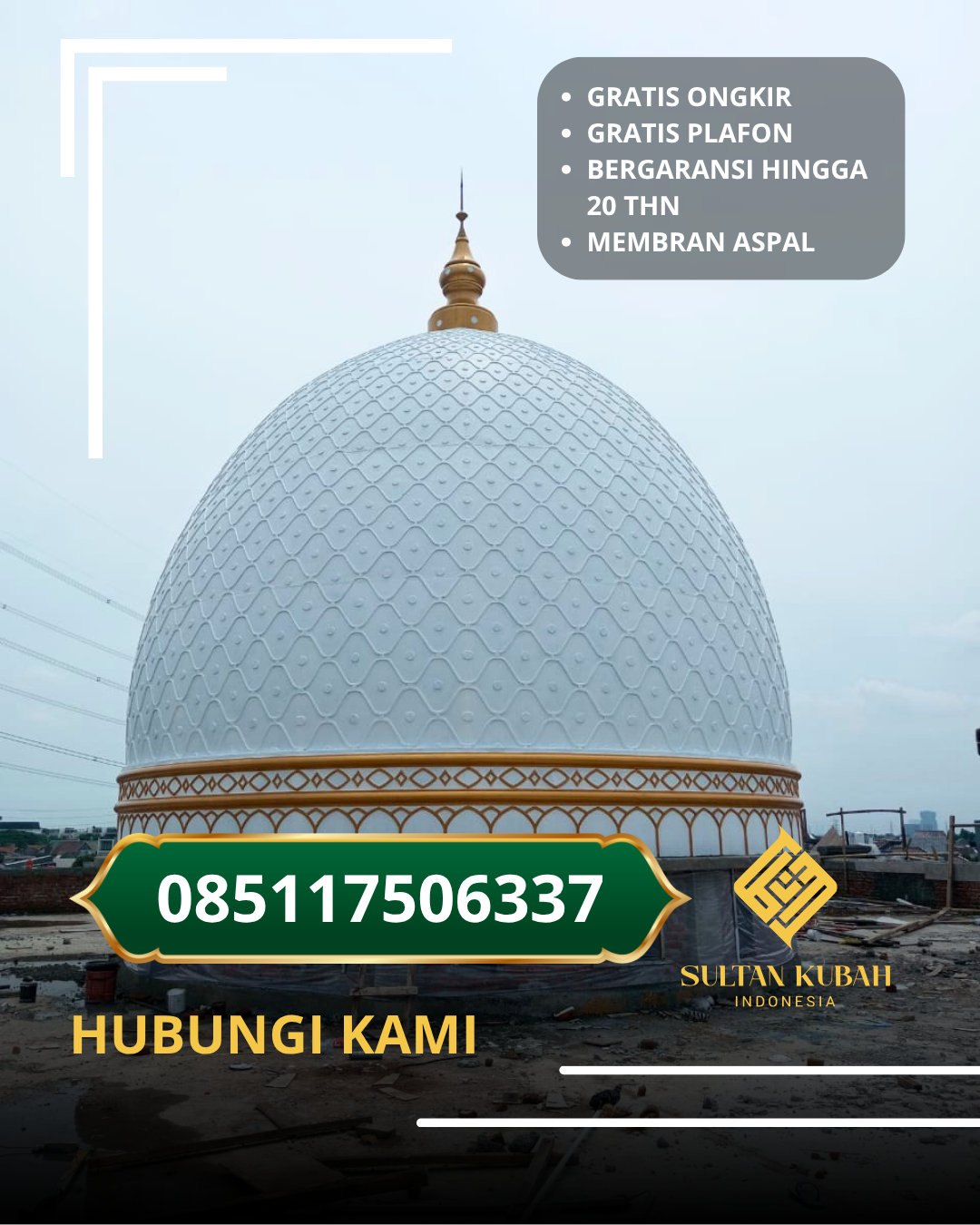 KUBAH MASJID HARGA TERJANGKAU DI KEC PALANGKA, KOTA PALANGKA RAYA, KALTENG (WA: 085117506337)