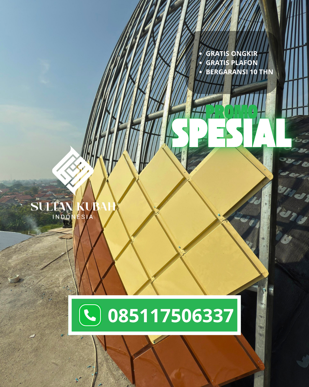 PABRIK KUBAH MASJID GALVALUM MODERN DI KEC. CIMARGA, KAB. LEBAK (WA: 085117506337)