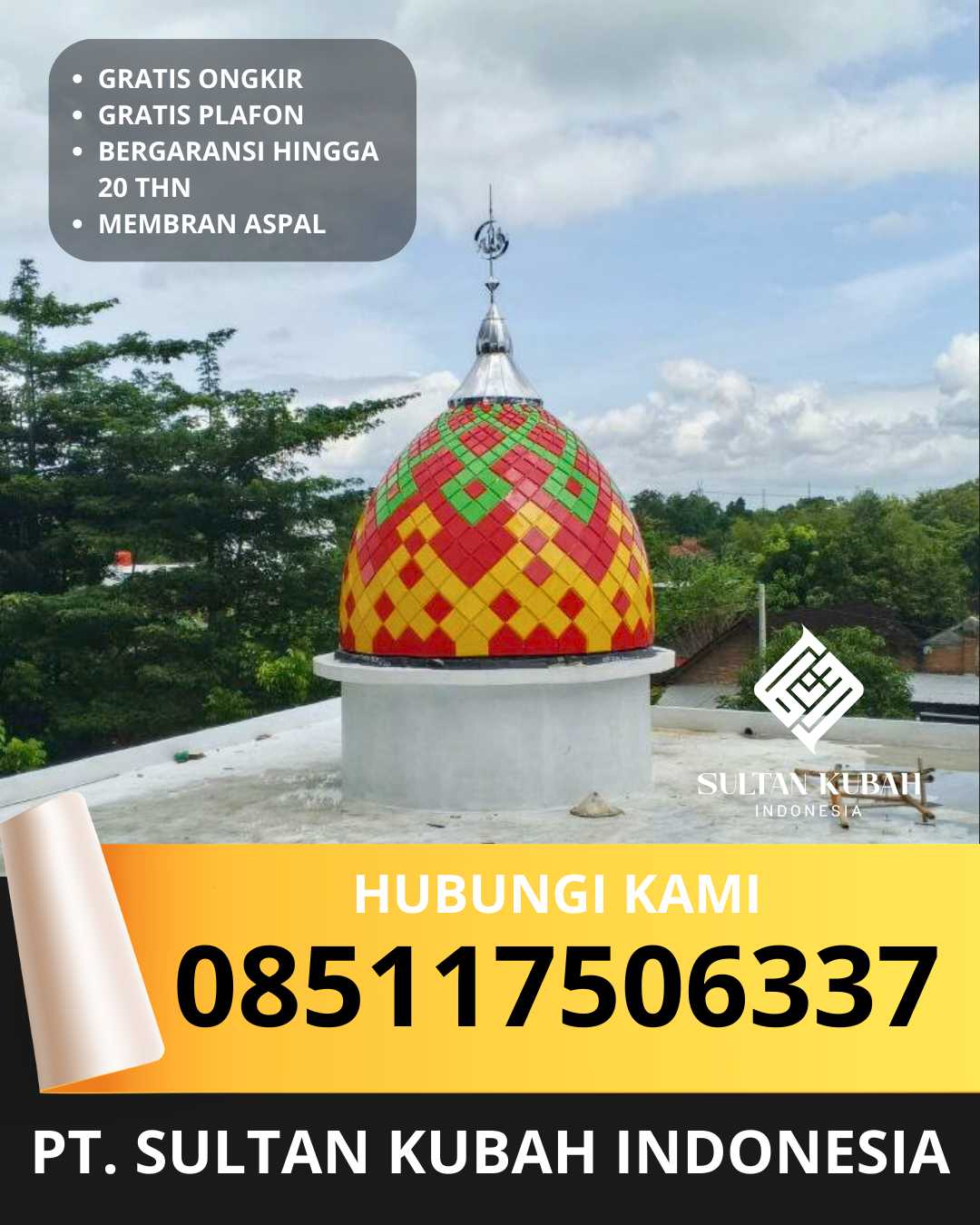 JUAL KUBAH MASJID PREMIUM DI KOTA TASIKMALAYA, JAWA BARAT (WA: 085117506337)