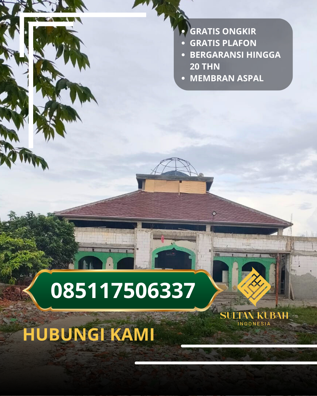 JUAL KUBAH MASJID GALVALUM PREMIUM DI KEC. SUMENEP KOTA, KAB. SUMENEP (WA: 085117506337)