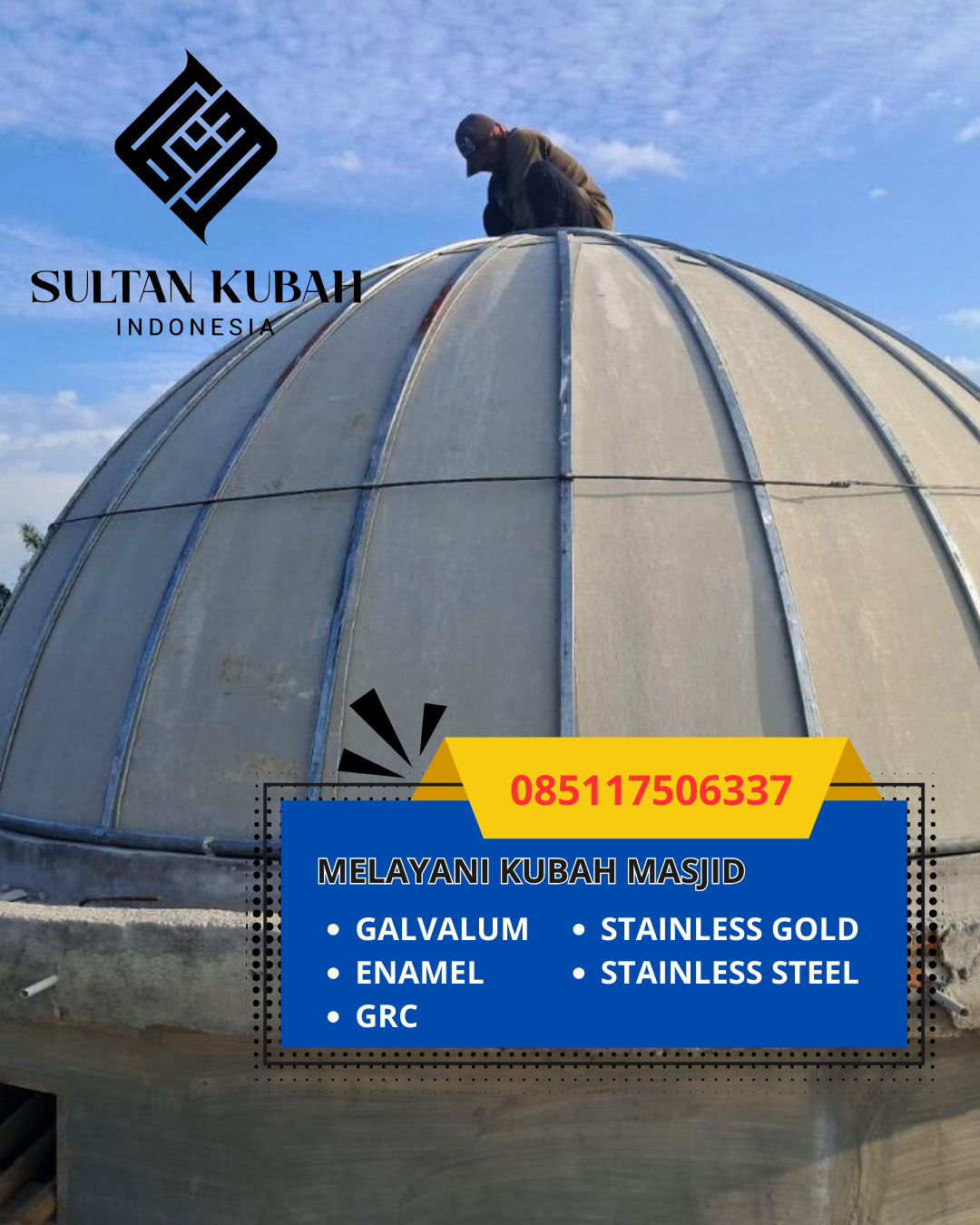 JUAL KUBAH MASJID TAHAN LAMA DI KEC. MEDAN JOHOR, KOTA MEDAN, SUMATERA UTARA (WA: 085117506337)