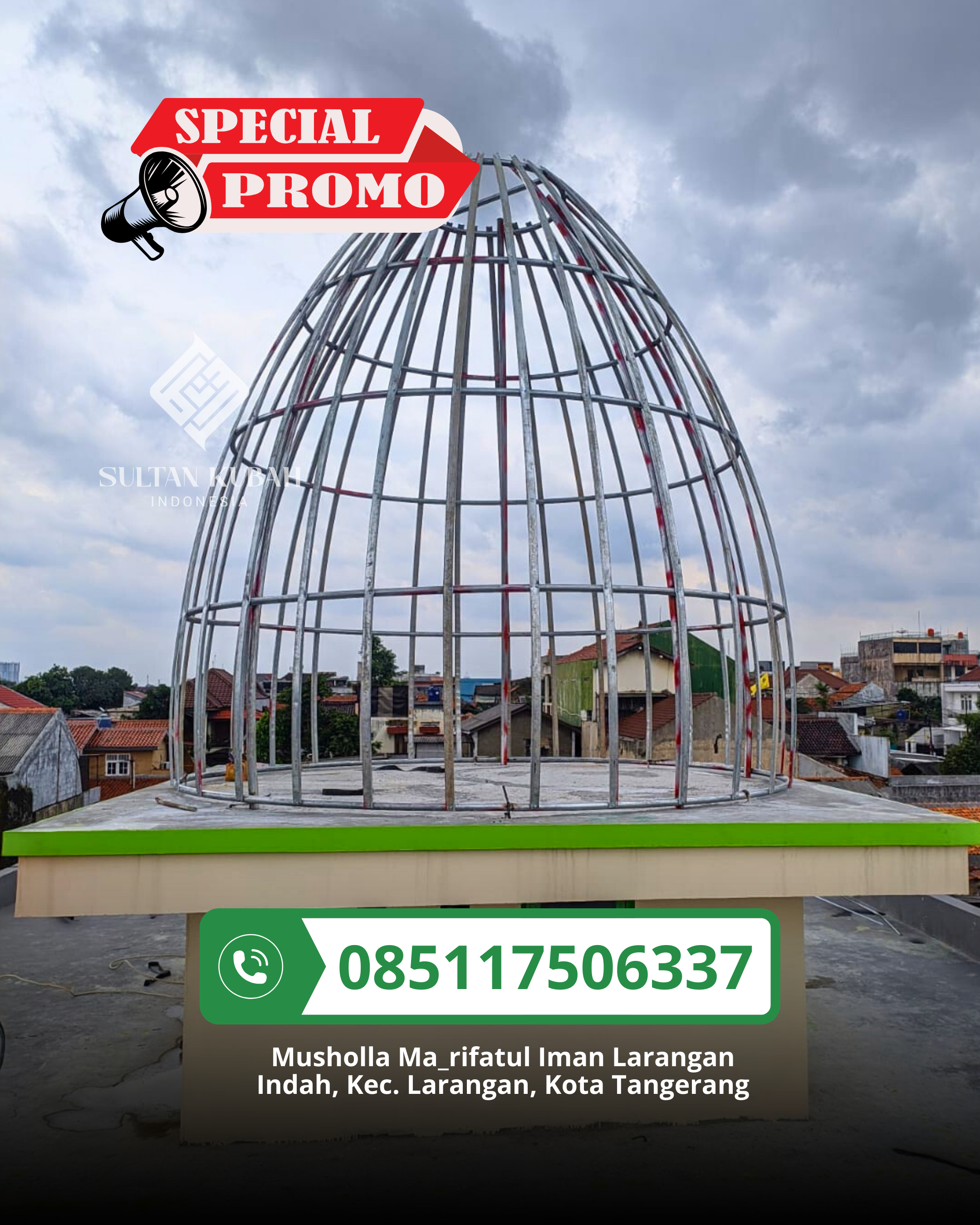 PABRIK KUBAH MASJID GALVALUM MODERN DI KEC. KAMPAR KIRI, KAB. KAMPAR (WA: 085117506337)