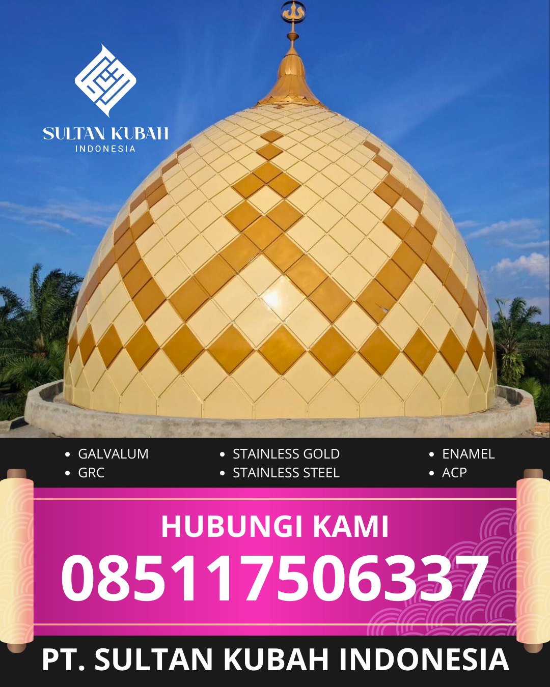 JUAL KUBAH MASJID TAHAN LAMA DI KEC. MEURAXA, KOTA BANDA ACEH, ACEH (WA: 085117506337)