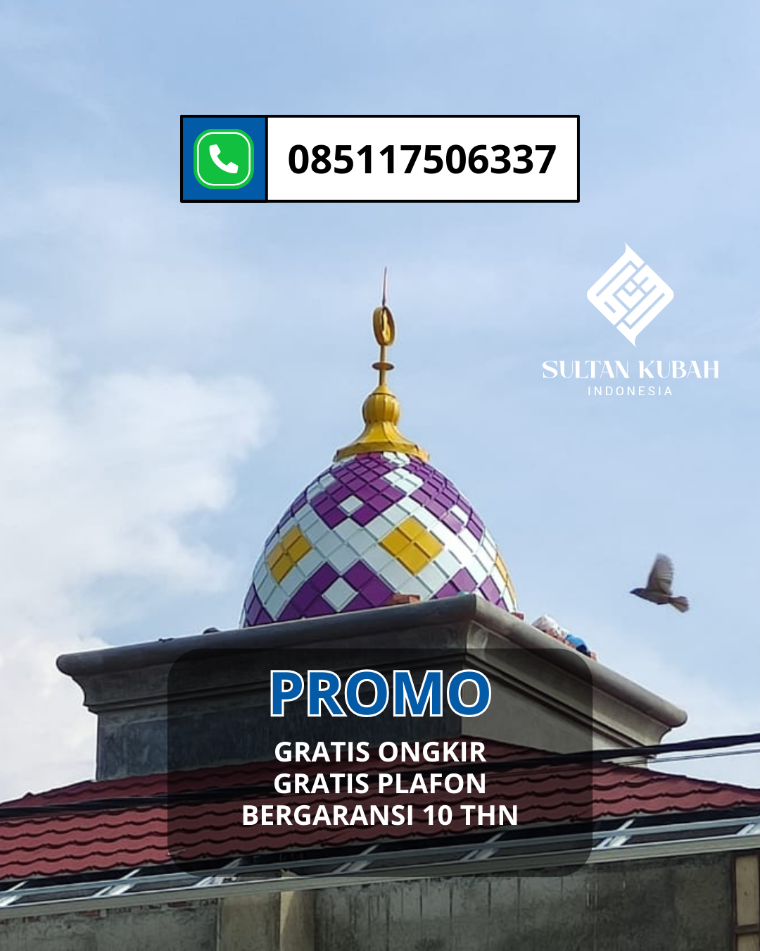JUAL KUBAH MASJID TAHAN LAMA DI KEC. BEJI, KOTA DEPOK (WA: 085117506337)