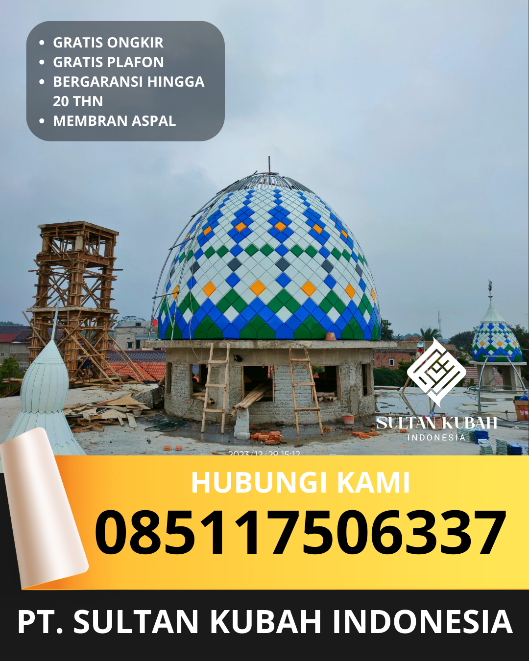 PUSAT KUBAH MASJID BERKUALITAS DI KEC. PALU BARAT, KOTA PALU, SULAWESI TENGAH (WA: 085117506337)