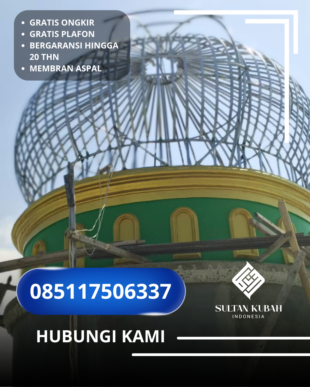 JUAL KUBAH MASJID GALVALUM PREMIUM DI KEC. BANGKALAN BARAT, KAB. BANGKALAN (WA: 085117506337)
