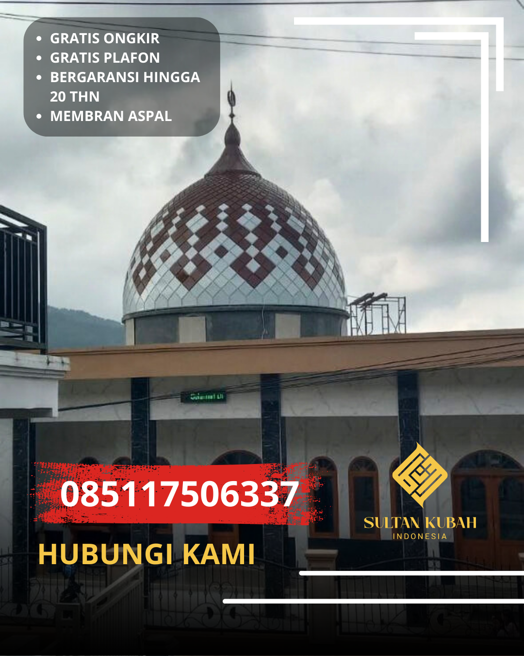 KUBAH MASJID HARGA TERJANGKAU DI KOTA BANDUNG, KEC. KIARACONDONG, JABAR (WA: 085117506337)